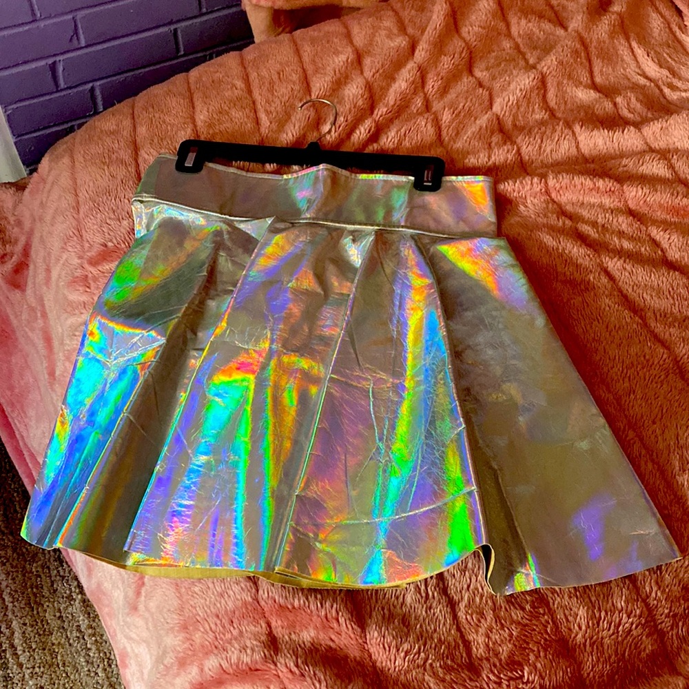 Irredescent Rainbow Skirt Rave Party Fun